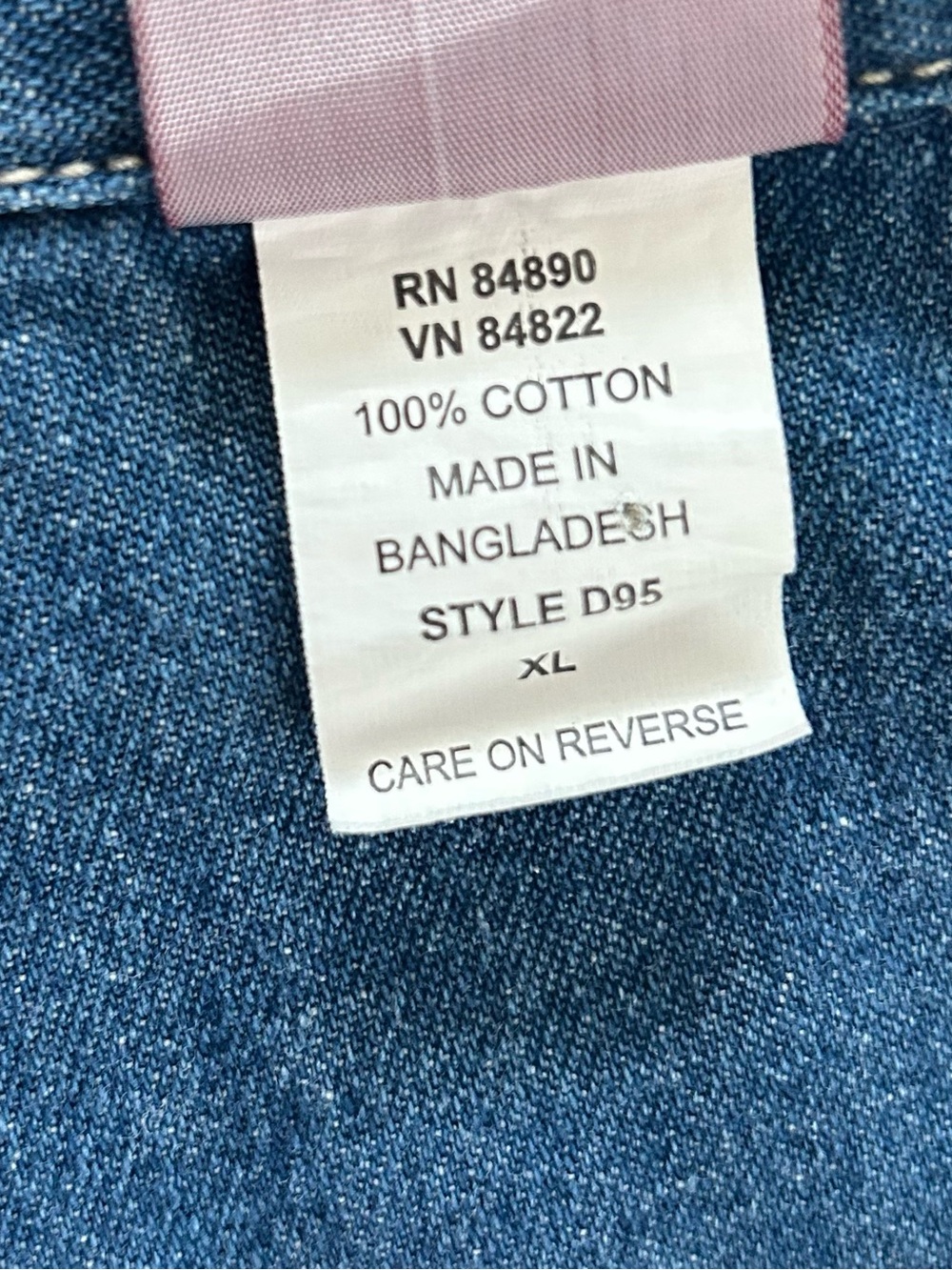 Tudor Court Women’s XL Denim Chore Jacket Blue Longline Button Front 100% Cotton - Picture 4 of 8